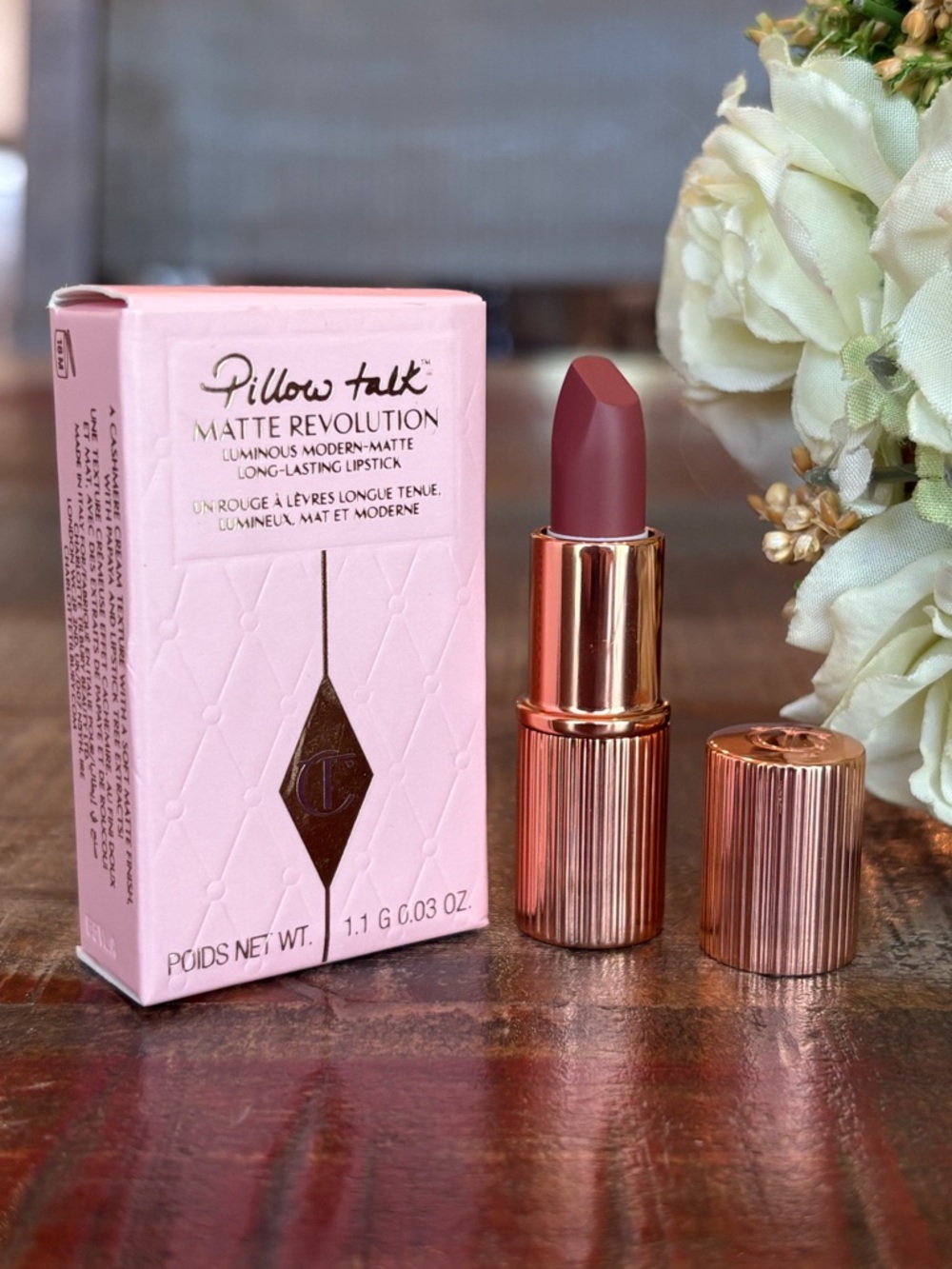 NEW Charlotte Tilbury MATTE REVOLUTION Lipstick Mini in PILLOW TALK MEDIUM!